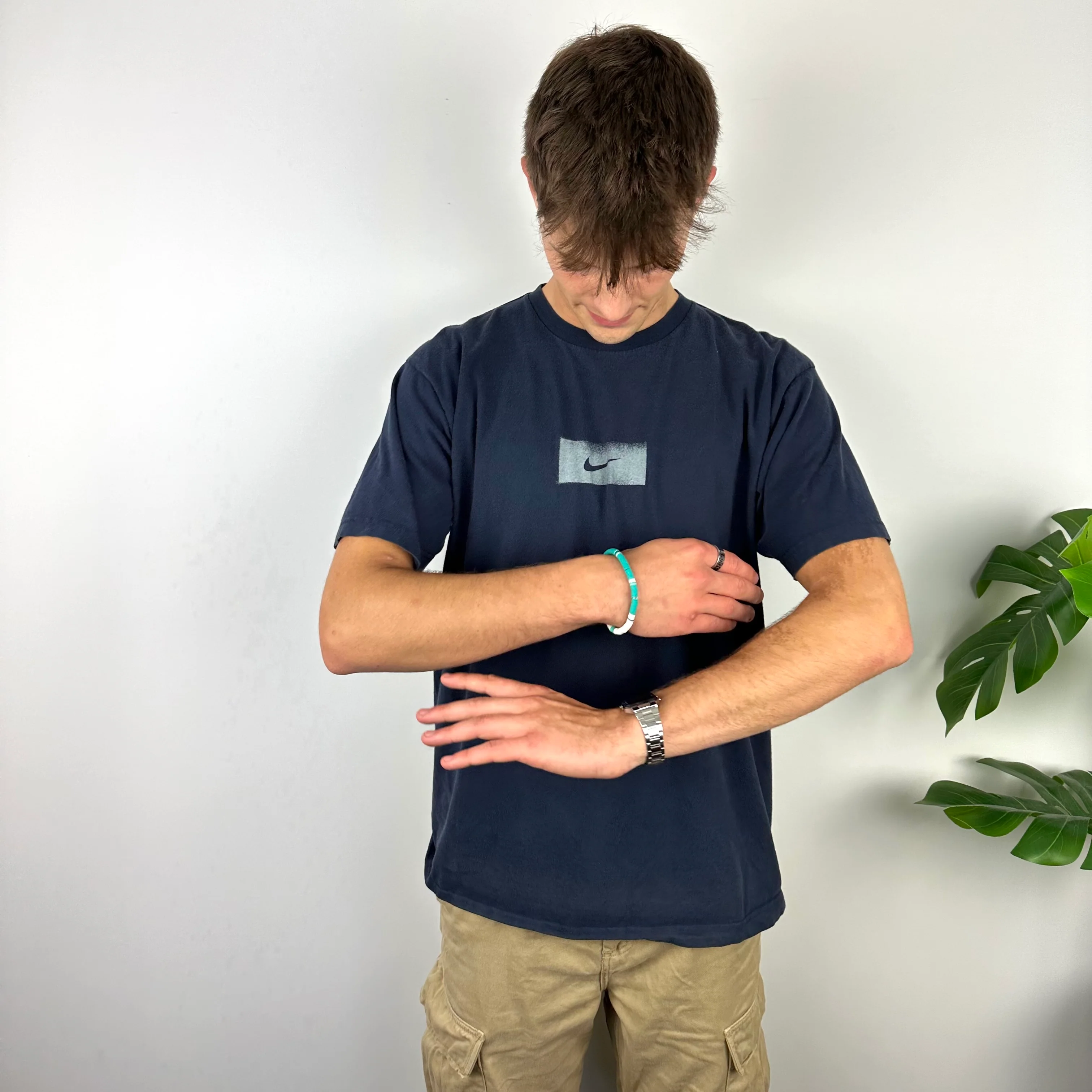 Nike RARE Navy Swoosh T Shirt (L) - Image 6