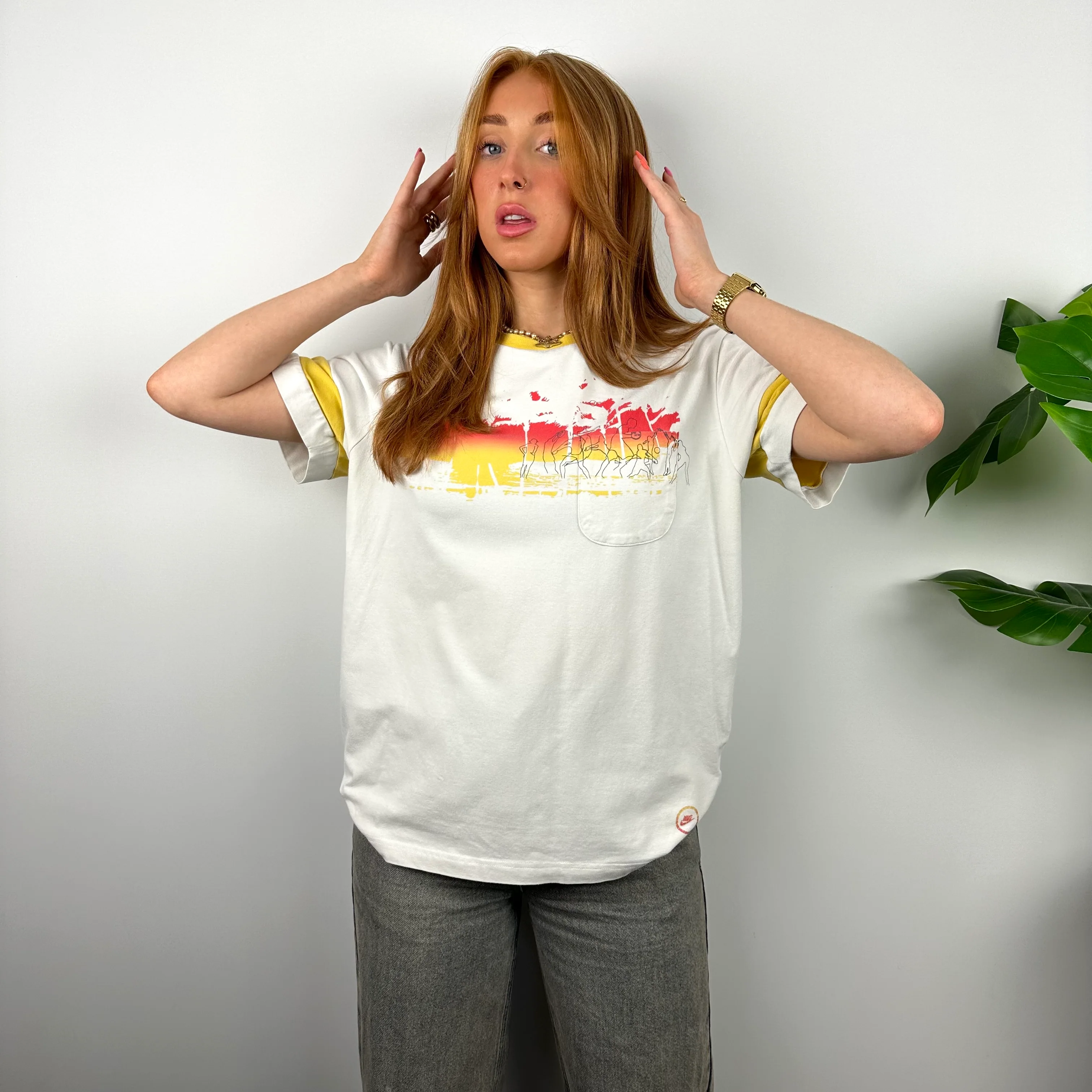 Nike RARE White Spell Out T Shirt (S) - Image 2