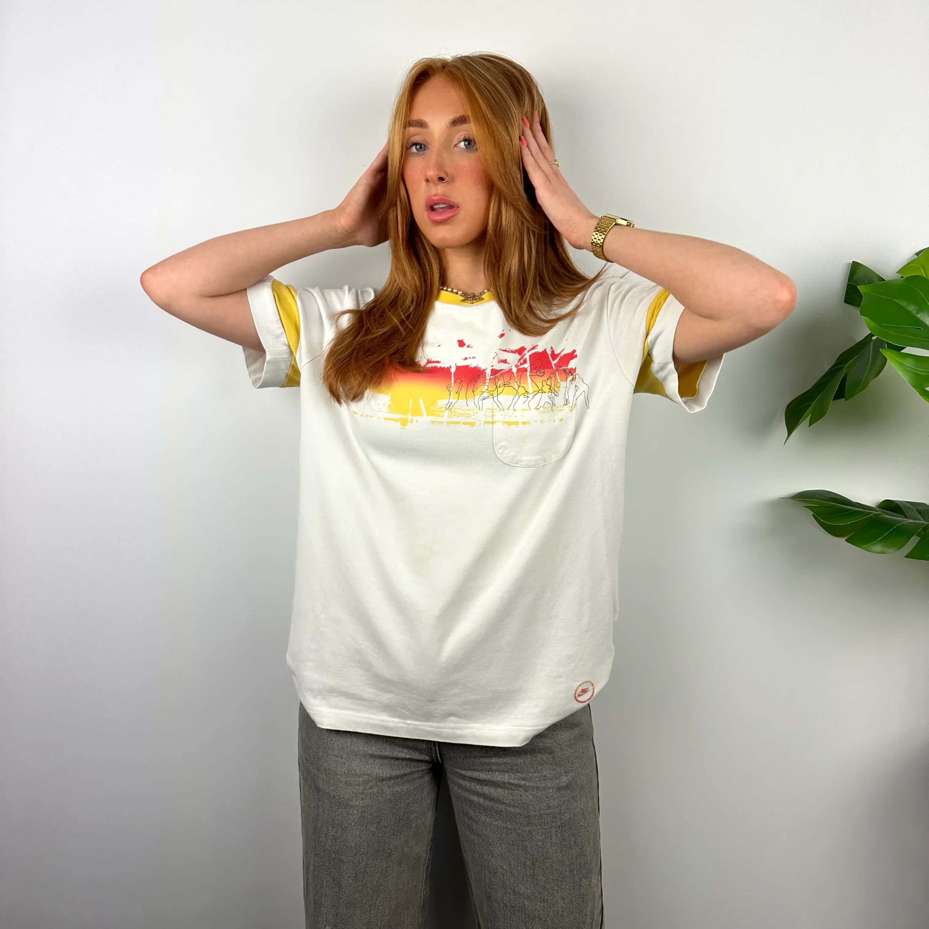 Nike RARE White Spell Out T Shirt (S) - Image 6