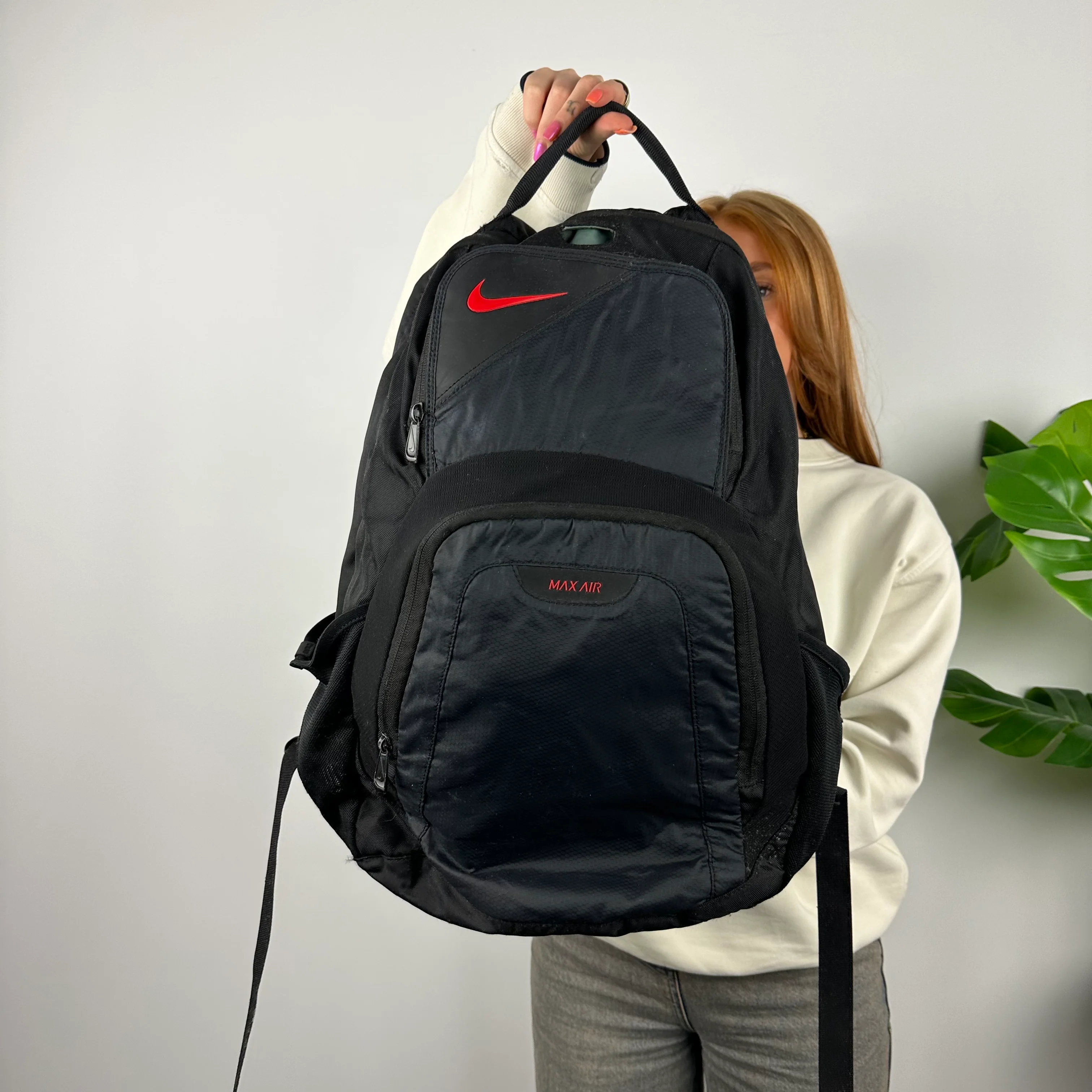 Nike Air Max RARE Black Embroidered Spell Out Backpack - Image 2
