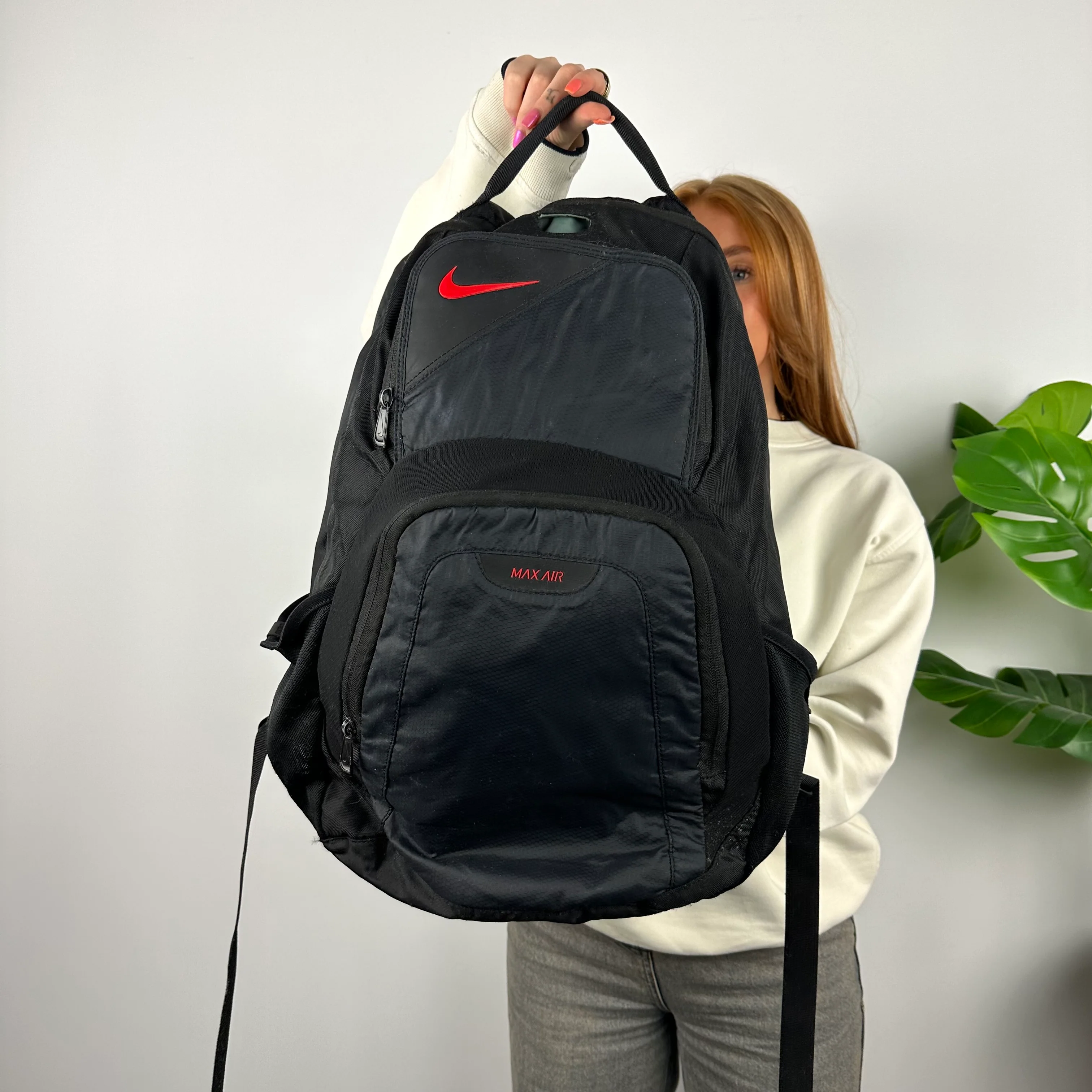 Nike Air Max RARE Black Embroidered Spell Out Backpack - Image 5
