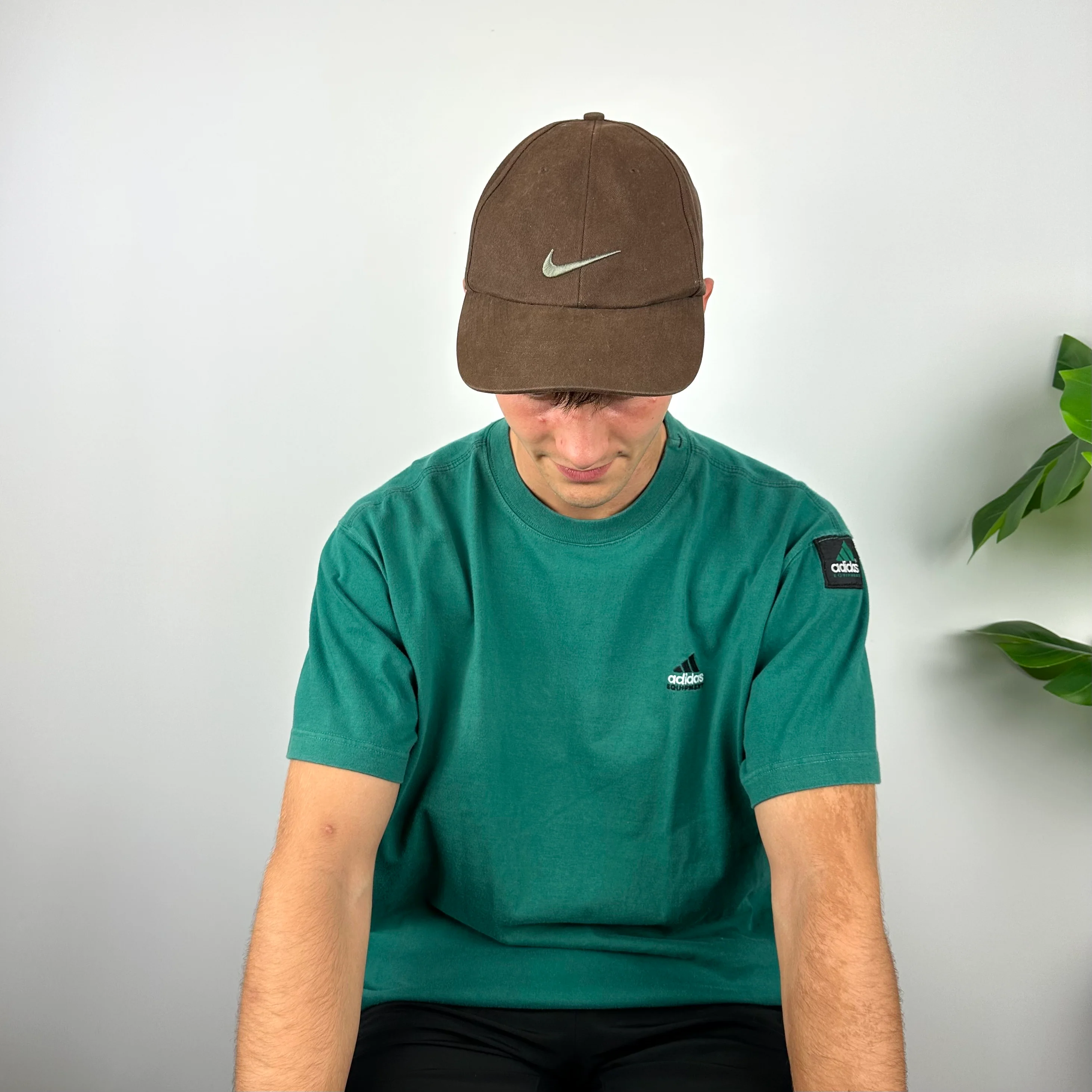 Nike RARE Brown Embroidered Swoosh Cap - Image 4