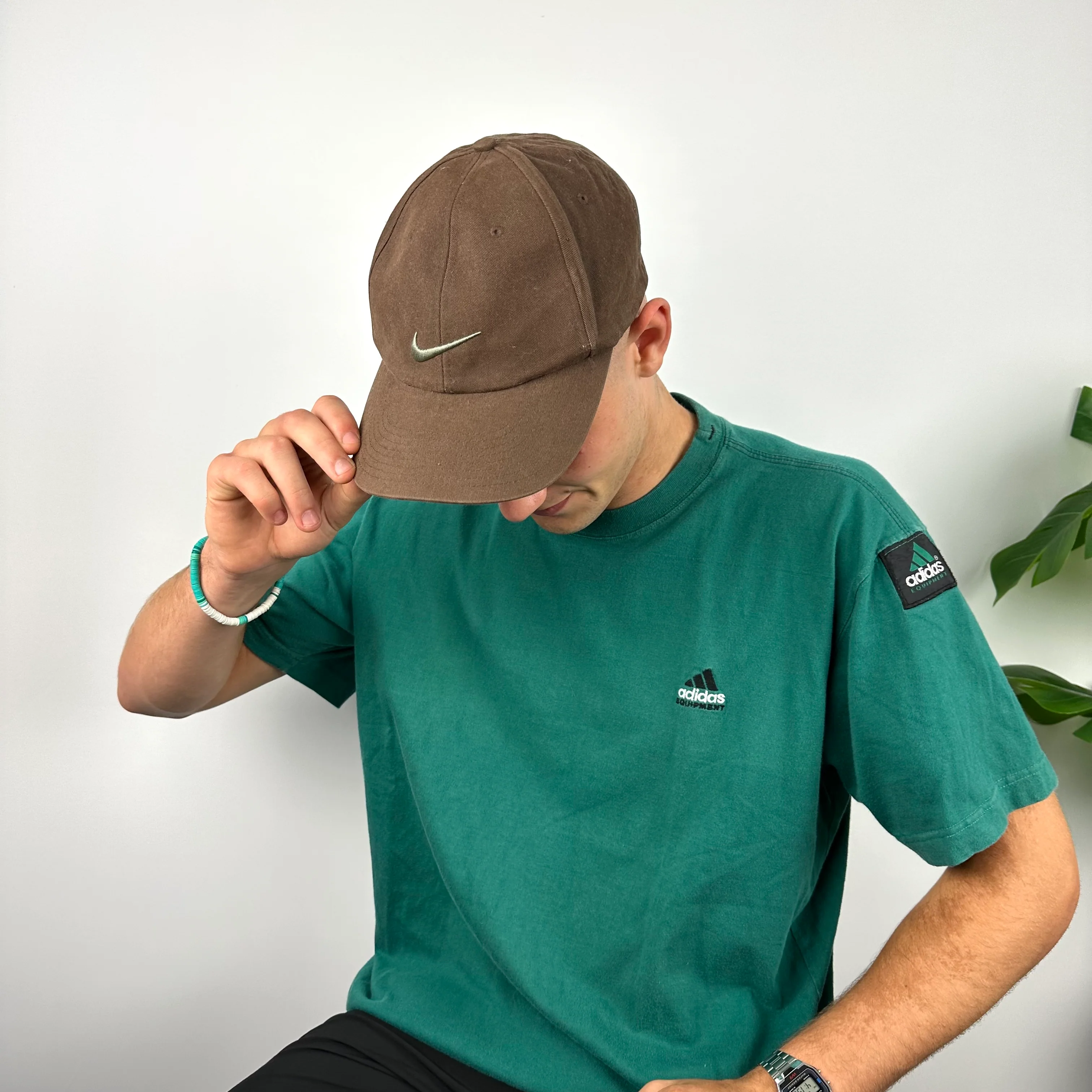 Nike RARE Brown Embroidered Swoosh Cap - Image 5