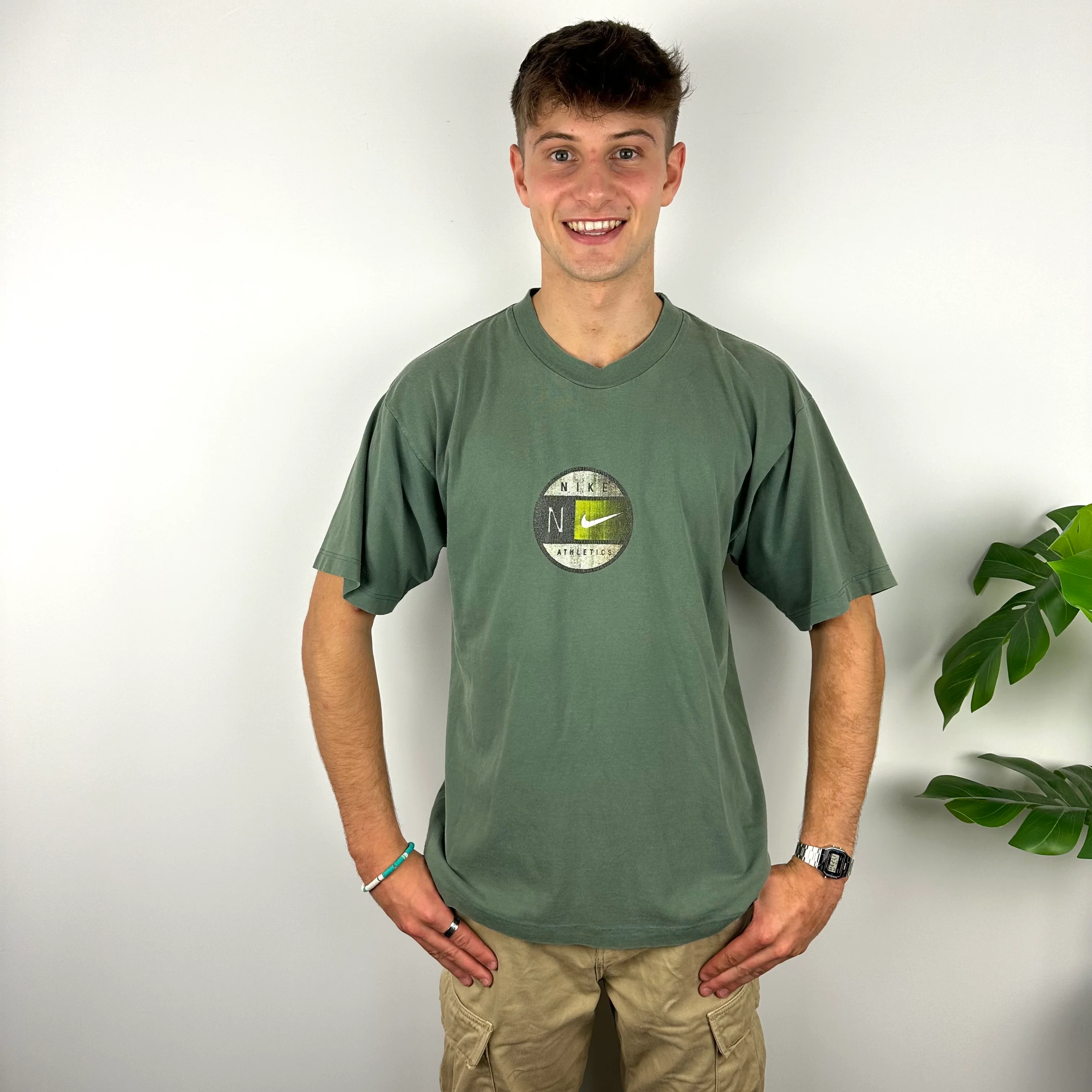 Nike Dark Green Spell Out T Shirt (L) - Image 4