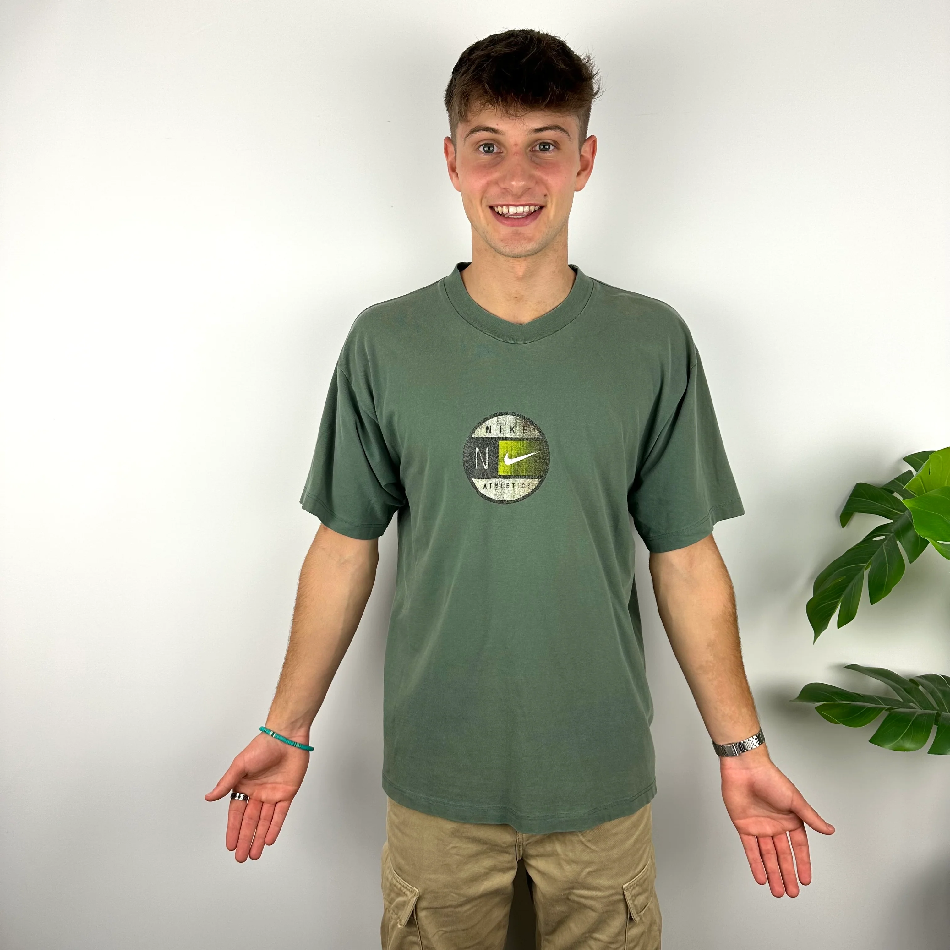 Nike Dark Green Spell Out T Shirt (L) - Image 5