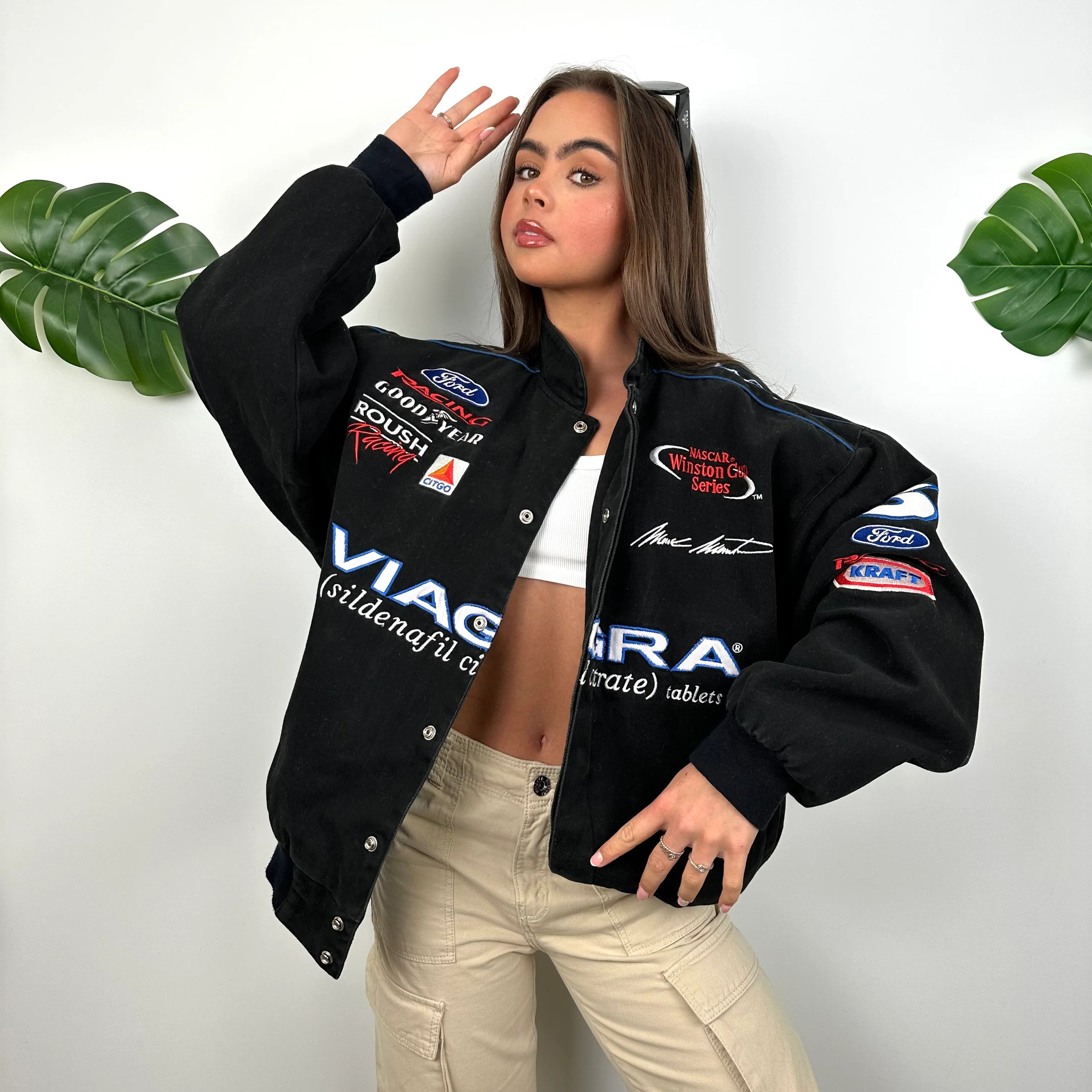 Viagra RARE Black NASCAR Racing Jacket (L)