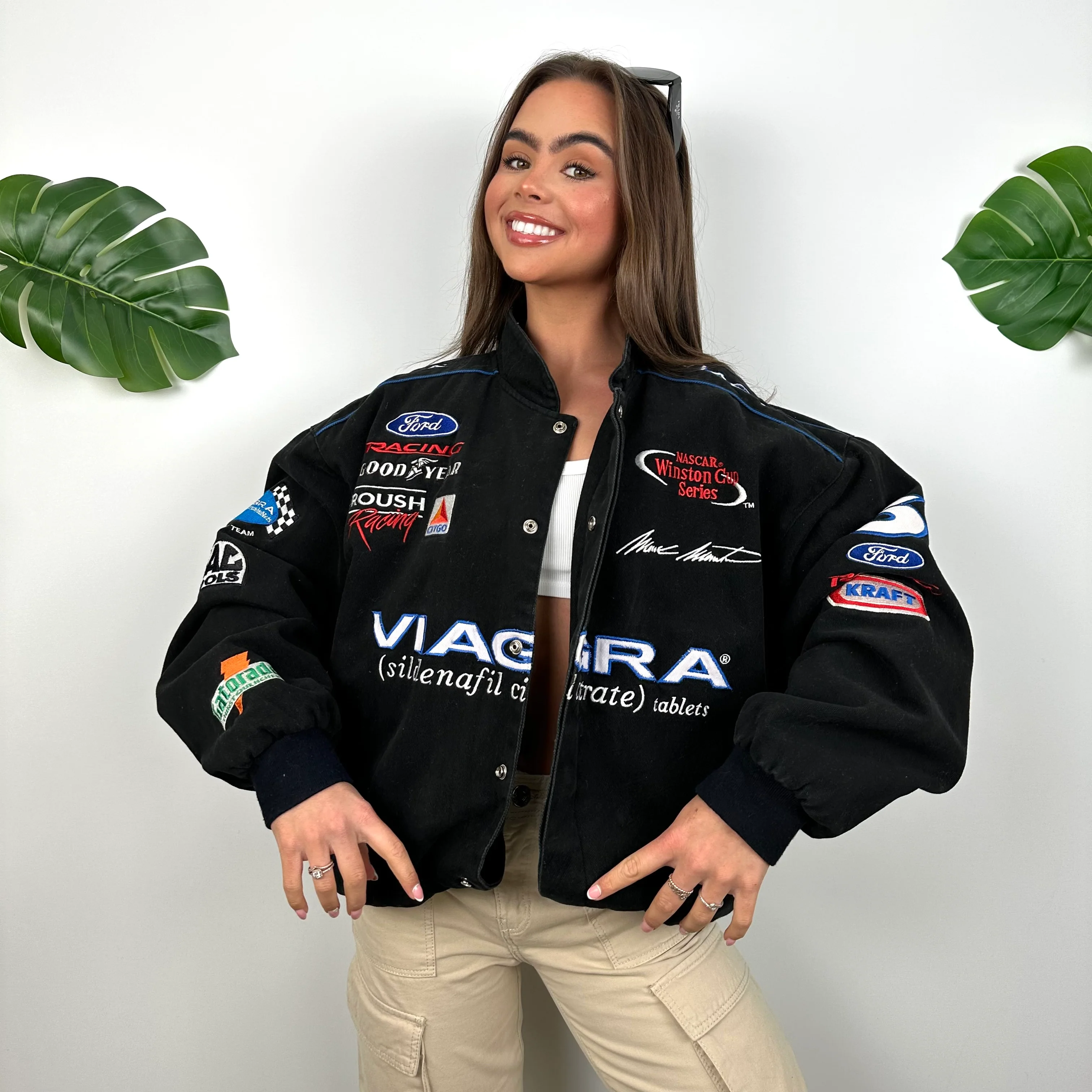 Viagra RARE Black NASCAR Racing Jacket (L) - Image 2