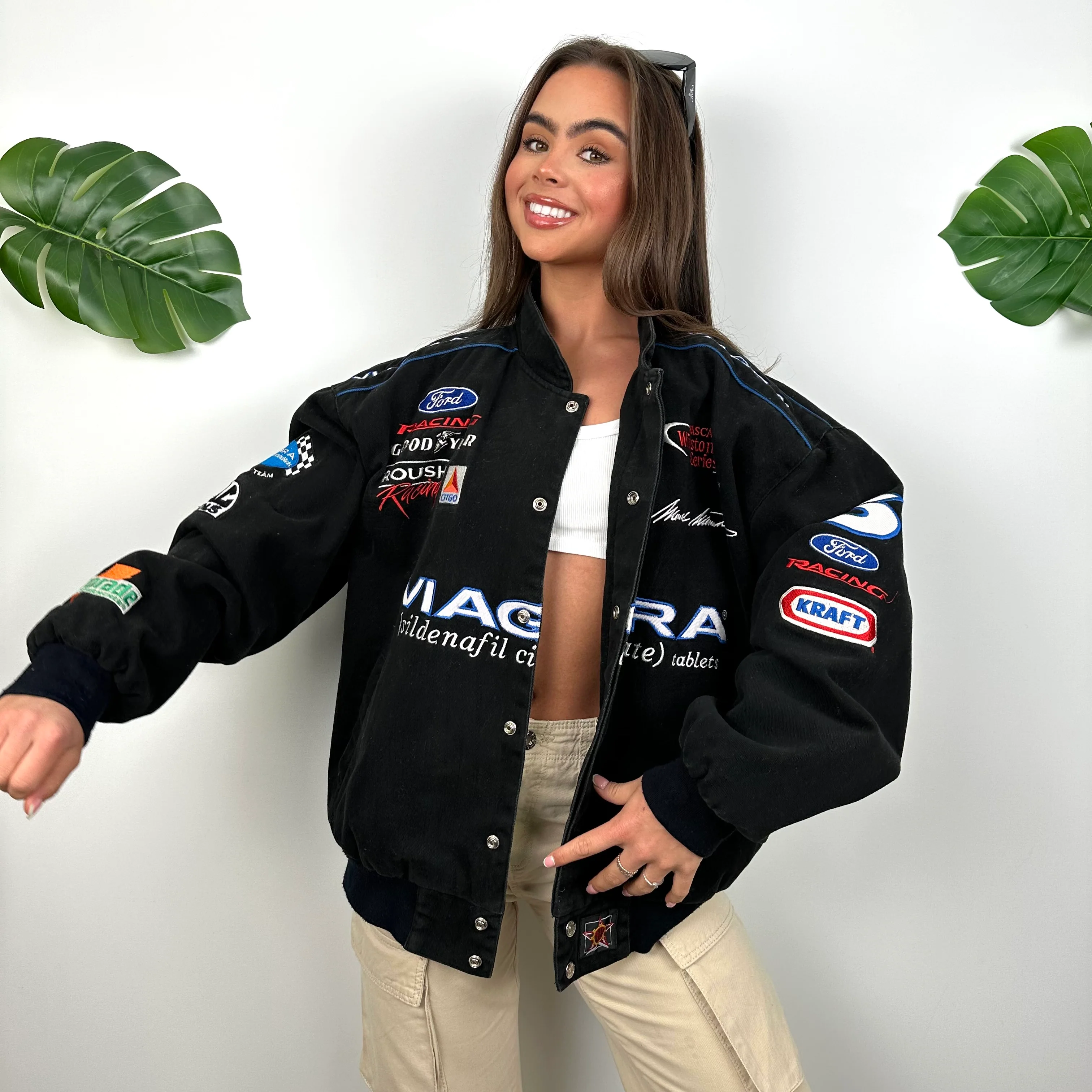 Viagra RARE Black NASCAR Racing Jacket (L) - Image 4