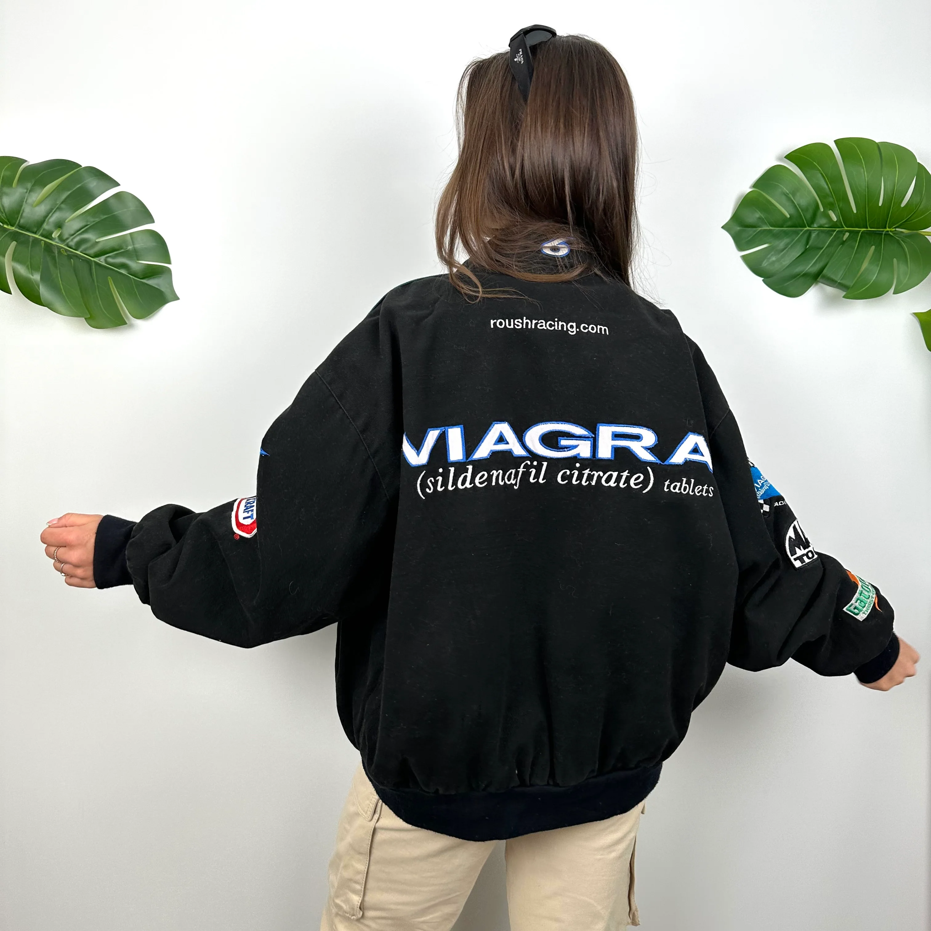 Viagra RARE Black NASCAR Racing Jacket (L) - Image 5