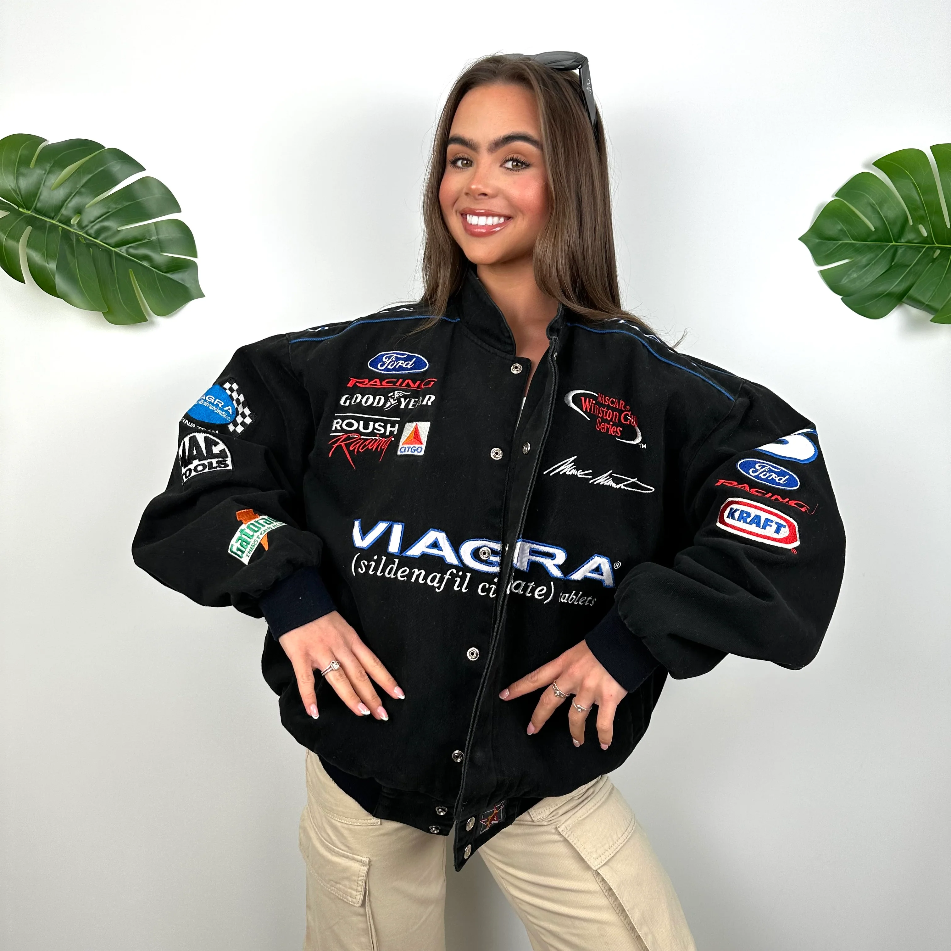 Viagra RARE Black NASCAR Racing Jacket (L) - Image 6