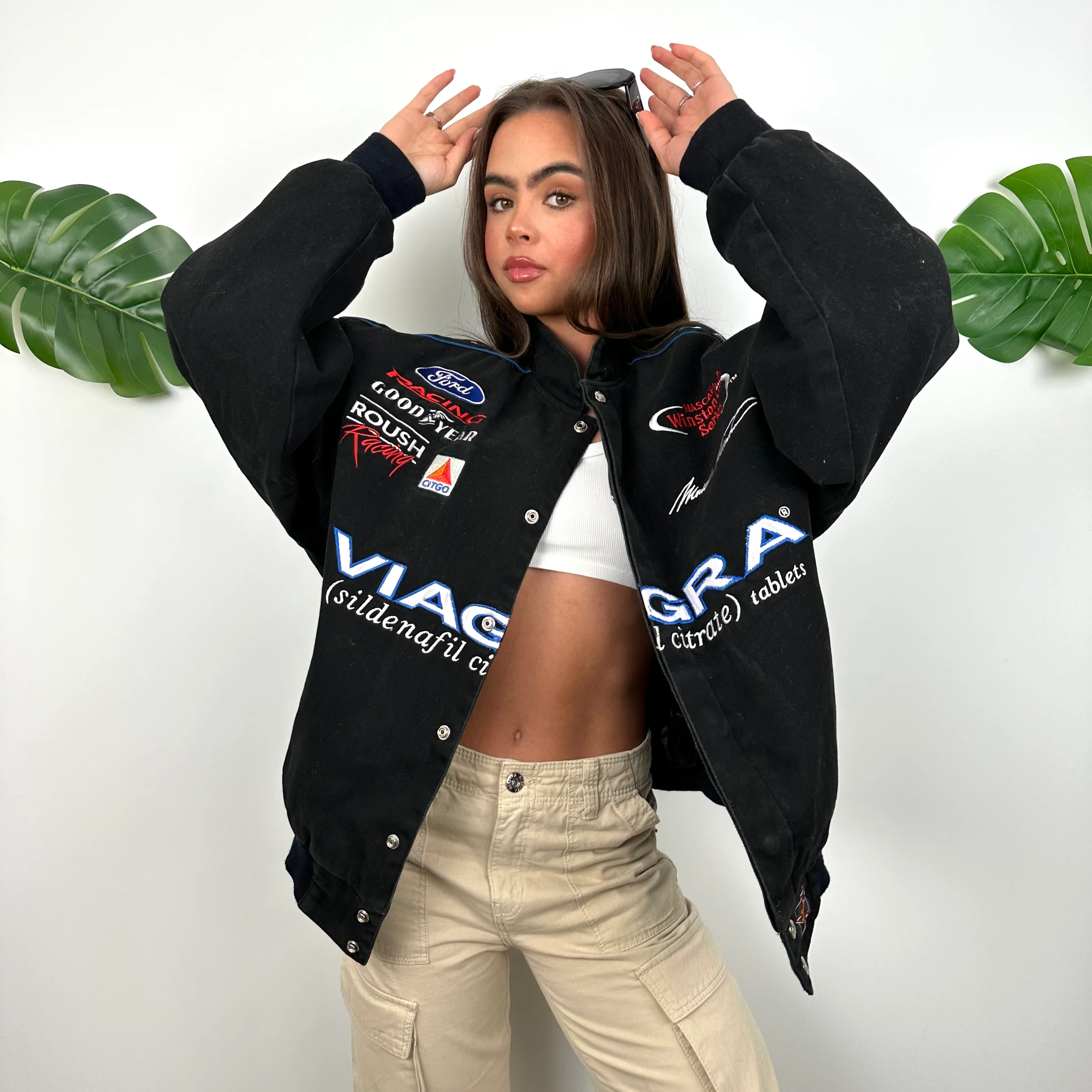 Viagra RARE Black NASCAR Racing Jacket (L) - Image 9